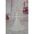 Women Sweetheart Backless Bridal Simple White satin mermaid wedding dresses for women gowns